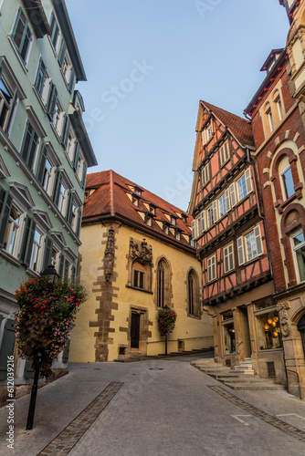 Medieval street in Tubingen  Germany