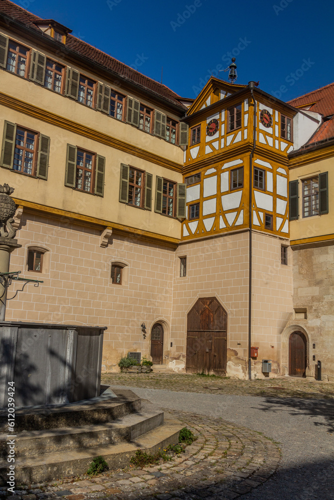 Courtyard of Hohentubingen castle in Tubingen, Germany