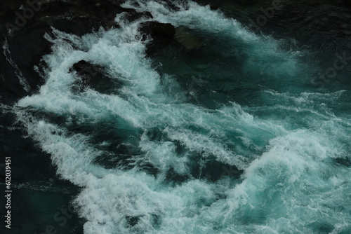 Waves in the mountain river