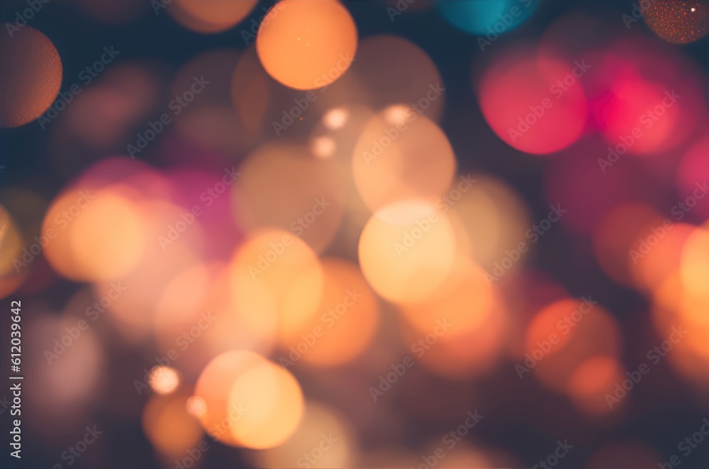 Multicolored Background Bokeh Lights at Night AI-Generated Generative AI