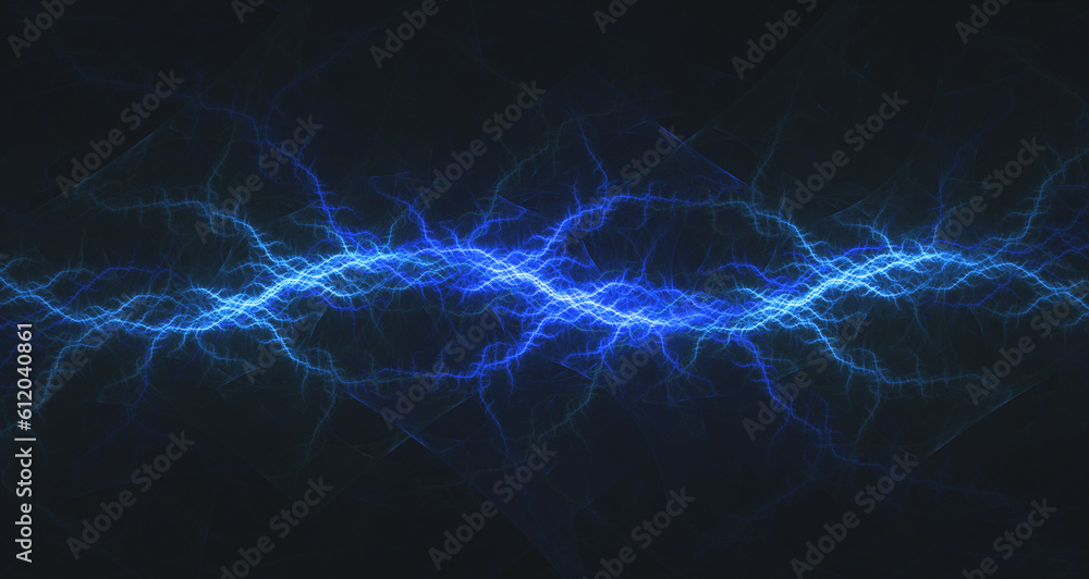 Cool blue abstract lightning, plasma and power element background