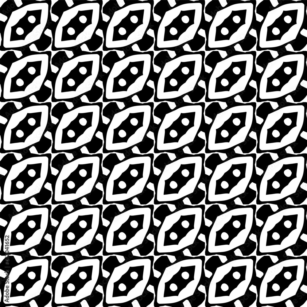 Background with abstract shapes. Black and white texture. Seamless monochrome repeating pattern for decor, fabric, cloth. Background with abstract shapes. Black and white texture. Seamless monochrome repeating pattern for decor, fabric, cloth.