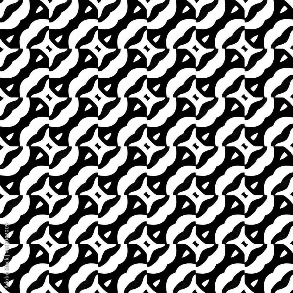 Background with abstract shapes. Black and white texture. Seamless monochrome repeating pattern for decor, fabric, cloth. Background with abstract shapes. Black and white texture. Seamless monochrome repeating pattern for decor, fabric, cloth.
