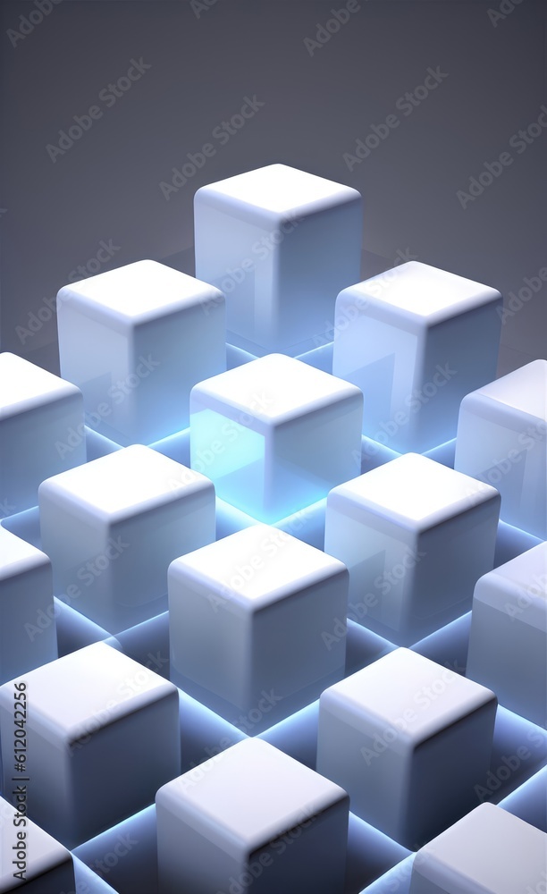 Shiny realistic 3d rendering illustration of cube shapes background. Shiny realistic 3d rendering illustration of cube shapes background.