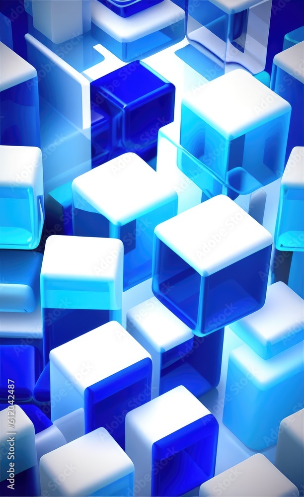 Shiny realistic 3d rendering illustration of cube shapes background. Shiny realistic 3d rendering illustration of cube shapes background.