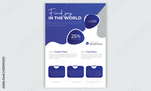 Modern Simple creative travel flyer design template