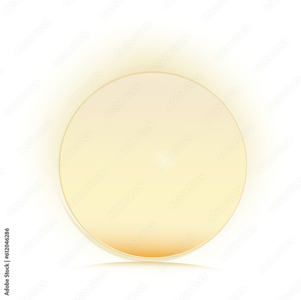 Colored light glow round buttons. Vector illustration isolated on transparent background.