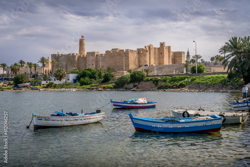 Quadro su tela The view on Ribat, the old castle on the corniche of Sousse, Tunisia
