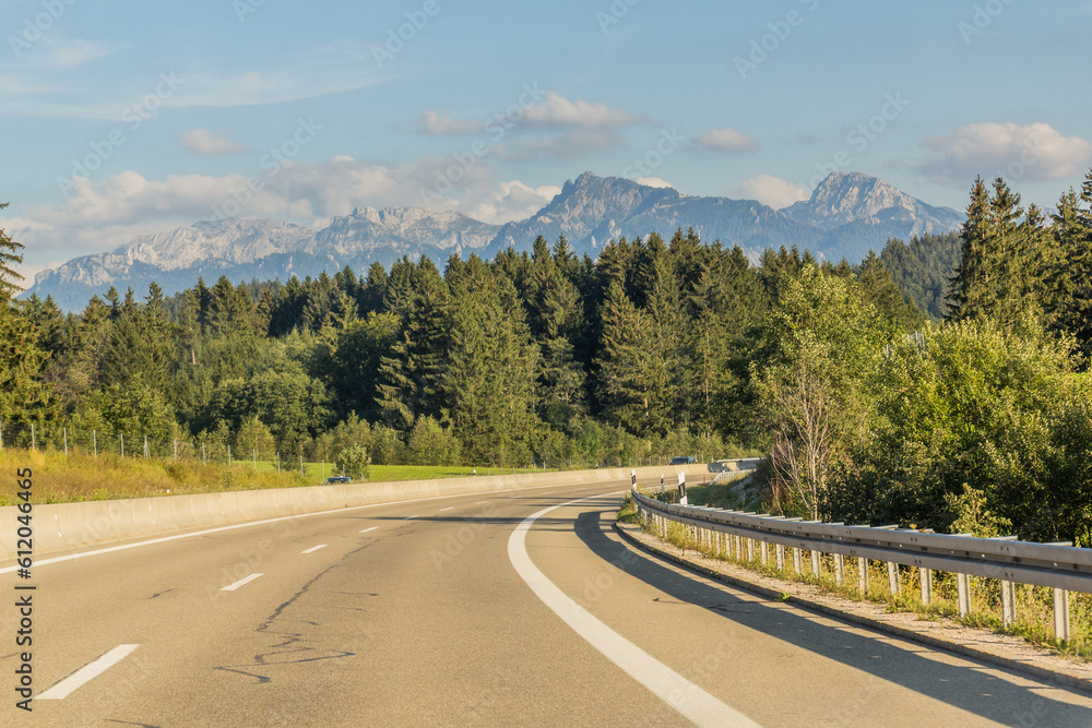 A7 motorway in Alps, Germany