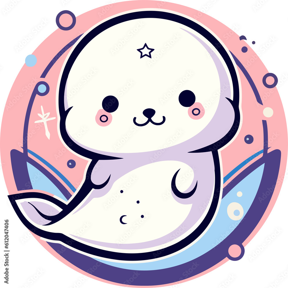Cute cartoon seal. Cute cartoon seal.