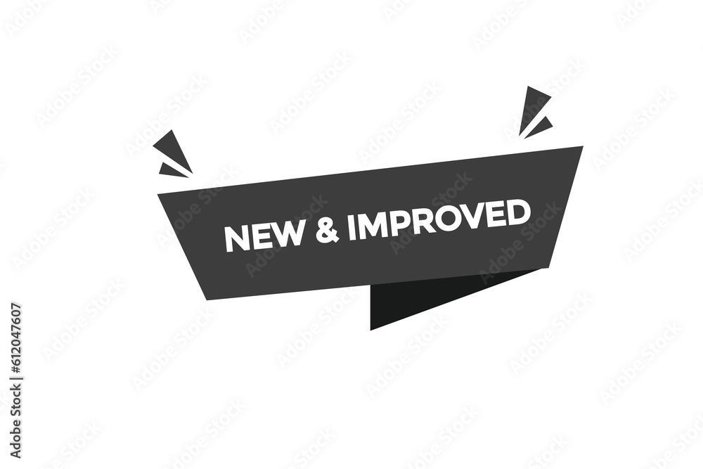 new & improved  vectors, sign, level bubble speech new & improved
