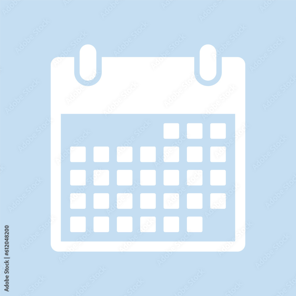Calendar icon on blue background Calendar icon on blue background