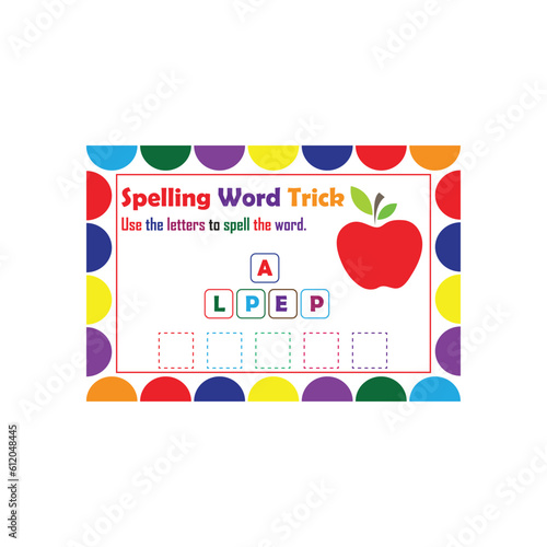 Spelling Word Trick, Use the letters to spell the word. photo