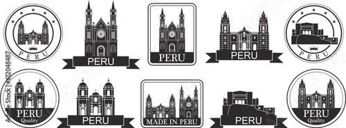 Peru set. Isolated Peru on white background