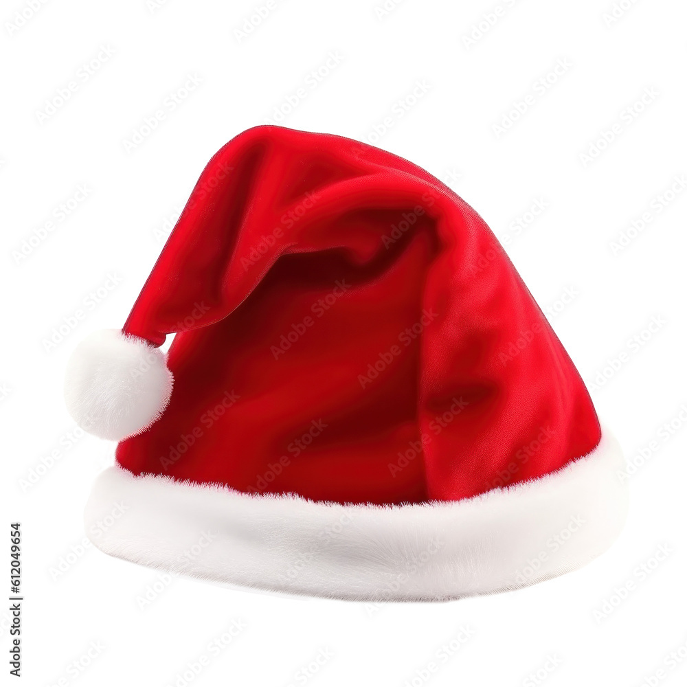 Santa Claus Red Hat Isolated. Illustration AI Generative. Santa Claus Red Hat Isolated. Illustration AI Generative.