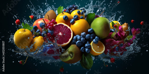 fruit in splash