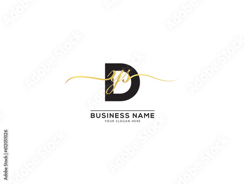 Luxury royal letter Dys Signature Logo Design photo