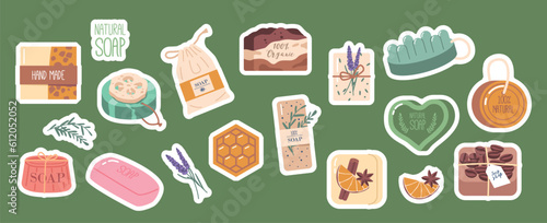 Set of Stickers Artisanal Soap Crafted With Natural Ingredients. Each Bar Is Luxurious, And Promotes Healthy Skin