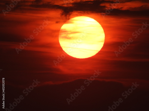 couché de soleil, mer, plage orange, nature