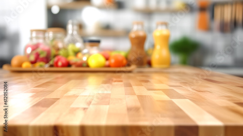 Selective focus.Food or cooking concepts with variety ingredient and fresh vegetable on kitchen counter island in morning.generative ai technology © Limitless Visions