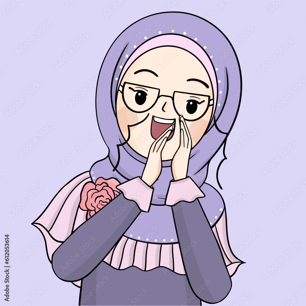 hijab woman claps hand , woman girl is clapping hand with happy face hijab woman claps hand , woman girl is clapping hand with happy face