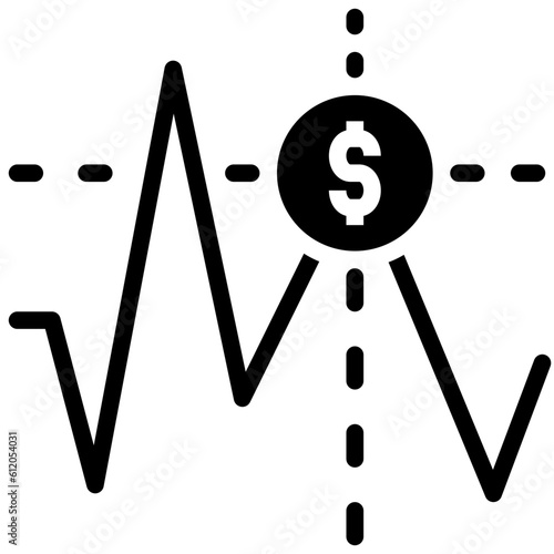 stock market glyph style icon
