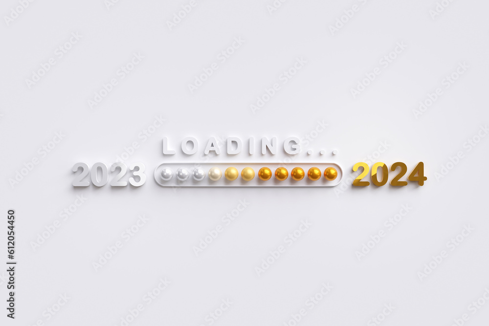 Papier peint countdown to 2024. Loading year 2023 to 2024. Start new