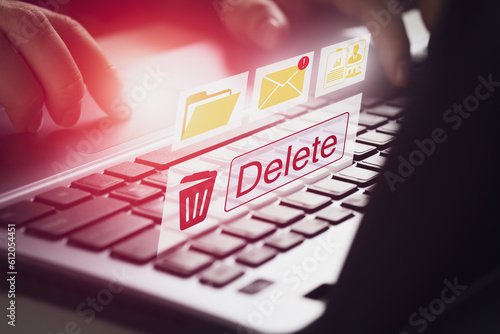 Wall Mural Deleting documents, spam mail, electronic messages or personal information in computer system