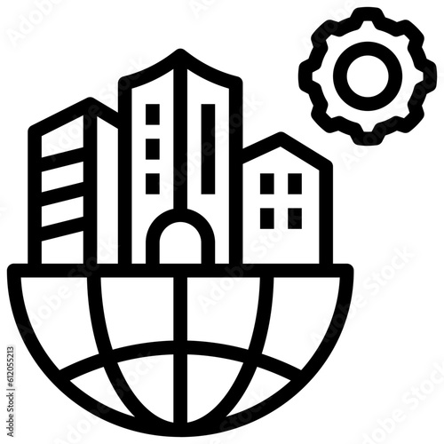 globalization outline style icon