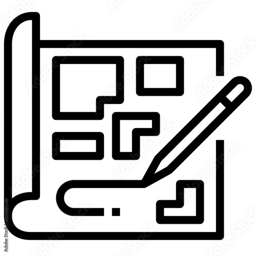 urban planning outline style icon
