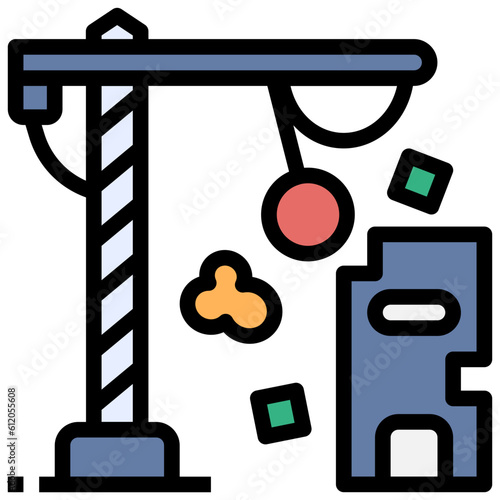 demolish filled outline style icon