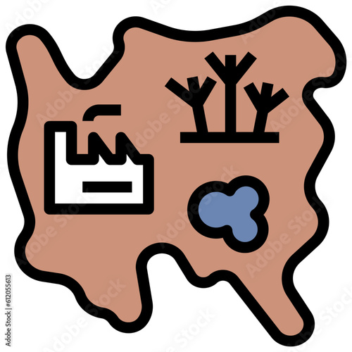 industrial area filled outline style icon