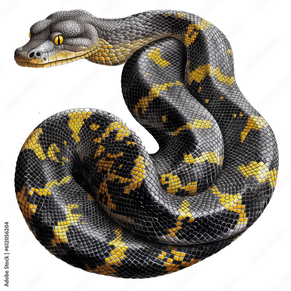 Fototapeta premium viper snake looking isolated on white