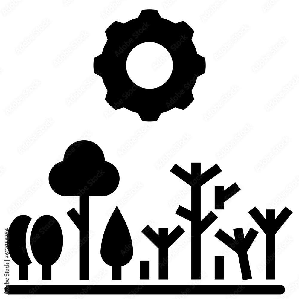 Fototapeta premium forest glyph style icon