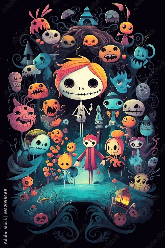 An illustration of Halloween poster , AI Generated