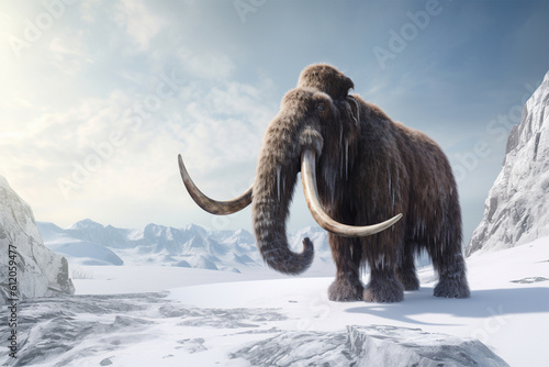Generative AI. a mammoth in winter © imur