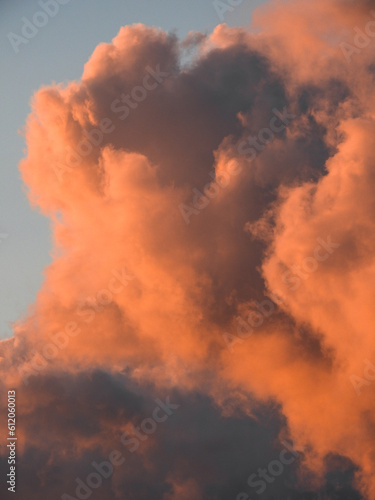 Sunset sky with orange clouds