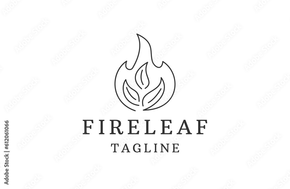 Nature fire leaf logo icon design template flat vector