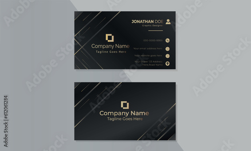 Futuristic business card design. Modern shape with abstract silver. Luxury dark gradient background. Vector illustration print template.