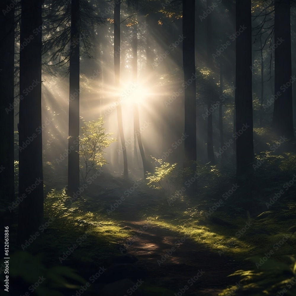 sunlight in the forest sunlight in the forest