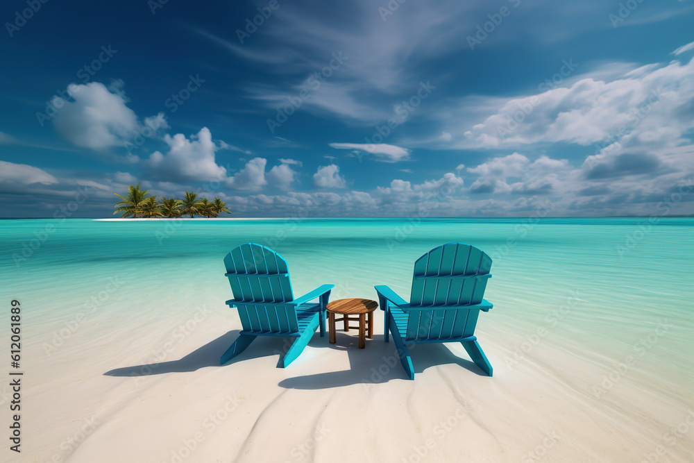 Vacation and leisure concept: seaside beach vacation