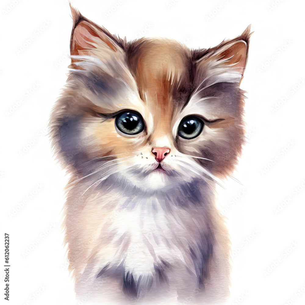 Watercolor Drawing of Cats, Kittens, Feline, and Pets 93 Watercolor Drawing of Cats, Kittens, Feline, and Pets 93