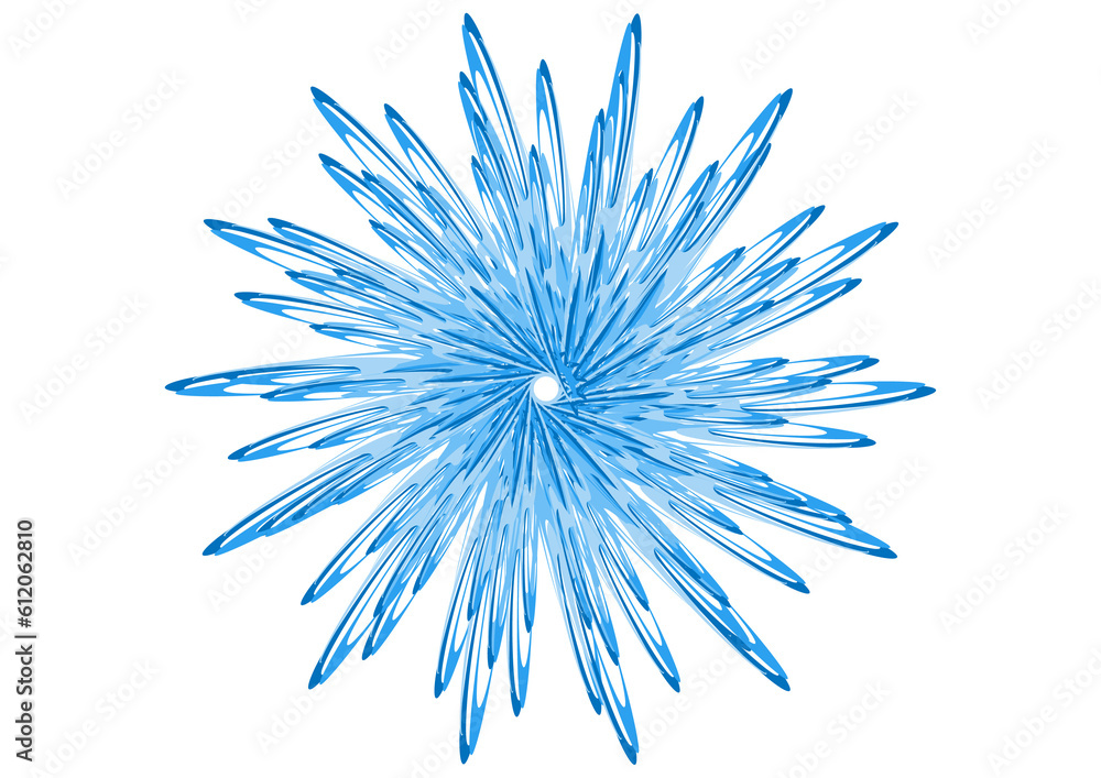 Fototapeta premium blue snowflake isolated on white