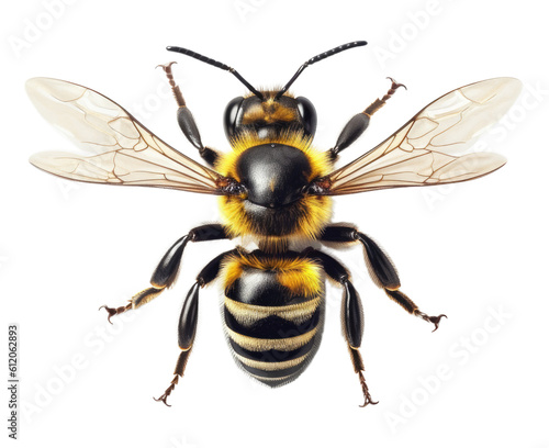 Bee isolated on white, transparent background, PNG, wasp, ai © Stitch