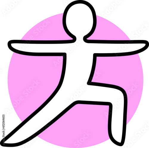 Cartoon doodle yoga pose icon