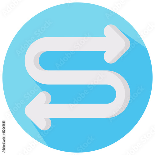 connector arrow round flat vector icon