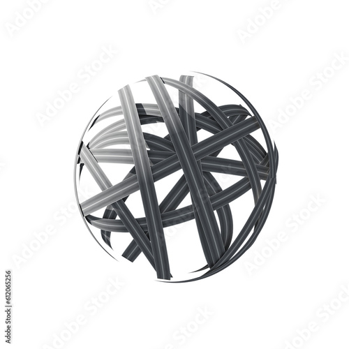 Isolated 3d rendering of a rounded streets tangle