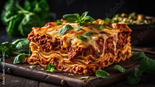 Lasagna chop with herbs and spices