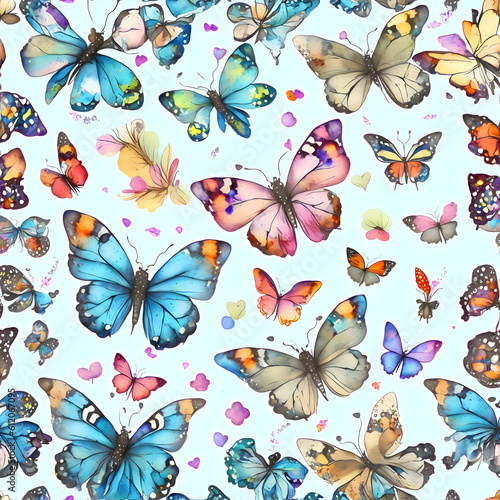 seamless pattern with butterflies © AIArtistry