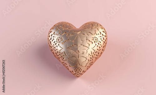 golden heart in a shape generative ai